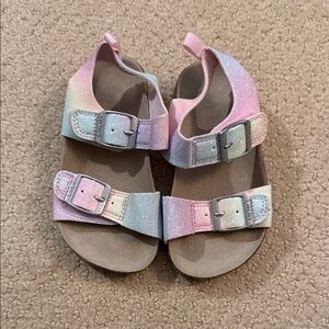 Carter's Glitter Ombre Pastel Buckle Sandals - Pink, Blue, Purple